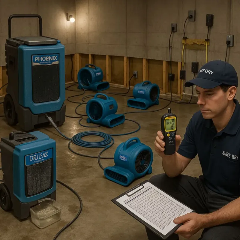 Structural Drying and Dehumidification process in Holt, MI